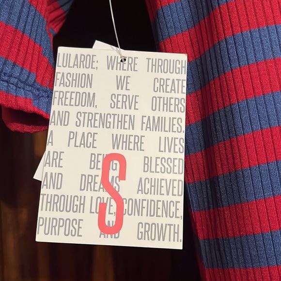 NWT LuLa Roe Striped Short Sleeve Dress - Picture 5 of 6